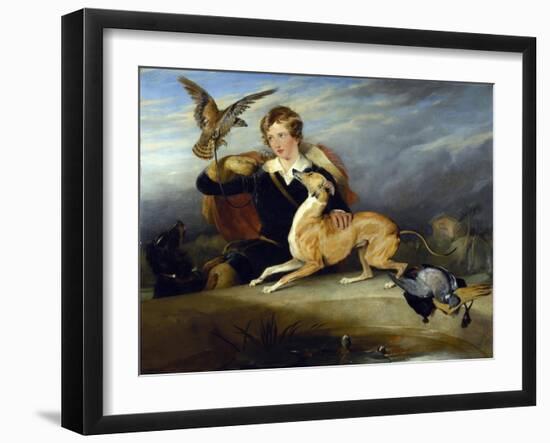 Richard Cavendish with 'spot', the 6th Duke of Devonshire's Italian Greyhound, C.1828-Edwin Henry Landseer-Framed Giclee Print