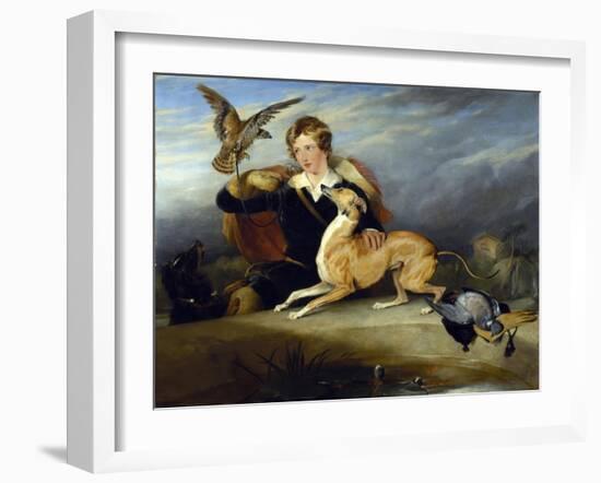 Richard Cavendish with 'spot', the 6th Duke of Devonshire's Italian Greyhound, C.1828-Edwin Henry Landseer-Framed Giclee Print