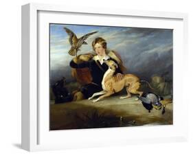 Richard Cavendish with 'spot', the 6th Duke of Devonshire's Italian Greyhound, C.1828-Edwin Henry Landseer-Framed Giclee Print