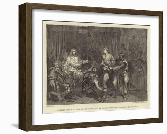 Richard Coeur De Lion on His Death-Bed at Chaluz Forgiving Bertrand De Gurdun-John Cross-Framed Giclee Print