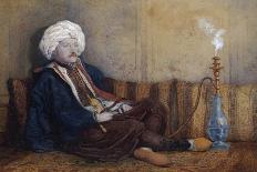 Portrait of Sir Thomas Phillips in Eastern Costume, Reclining with a Hookah-Richard Dadd-Giclee Print
