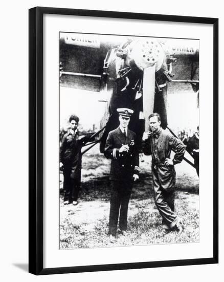 Richard Evelyn Bird and Floyd Bennett Pose before the 'Josephine Ford'-null-Framed Photographic Print