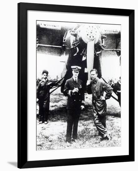 Richard Evelyn Bird and Floyd Bennett Pose before the 'Josephine Ford'-null-Framed Photographic Print