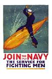 "Join the Navy: the Service For Fighting Men", 1917-Richard Fayerweather Babcock-Framed Giclee Print