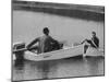 Richard Fisher and Andrew Anderson in a Unsinkable Boat-null-Mounted Photographic Print