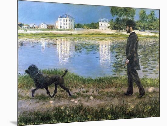 Richard Gallo and His Dog at Petit Gennevilliers, C. 1883-1884-Gustave Caillebotte-Mounted Giclee Print