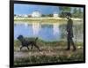 Richard Gallo and His Dog at Petit Gennevilliers, C. 1883-1884-Gustave Caillebotte-Framed Giclee Print