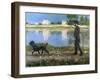 Richard Gallo and His Dog at Petit Gennevilliers, C. 1883-1884-Gustave Caillebotte-Framed Giclee Print
