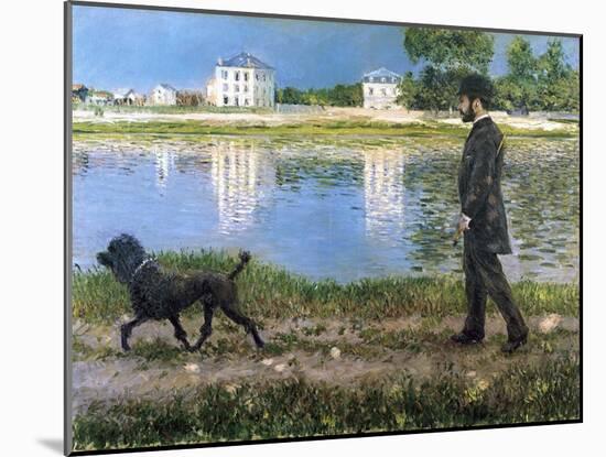 Richard Gallo and His Dog at Petit Gennevilliers, C. 1883-1884-Gustave Caillebotte-Mounted Giclee Print