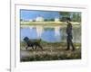 Richard Gallo and His Dog at Petit Gennevilliers, C. 1883-1884-Gustave Caillebotte-Framed Giclee Print