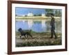 Richard Gallo and His Dog at Petit Gennevilliers, C. 1883-1884-Gustave Caillebotte-Framed Giclee Print