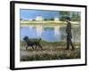 Richard Gallo and His Dog at Petit Gennevilliers, C. 1883-1884-Gustave Caillebotte-Framed Giclee Print