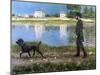 Richard Gallo and His Dog at Petit Gennevilliers, C1883-1884-Gustave Caillebotte-Mounted Giclee Print