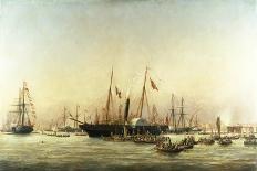 Queen Victoria Landing at Brighton, C.1843-Richard Henry Nibbs-Stretched Canvas