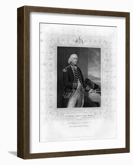 Richard Howe (1726-179), 1st Earl Howe, English Admiral, 19th Century-H Robinson-Framed Giclee Print