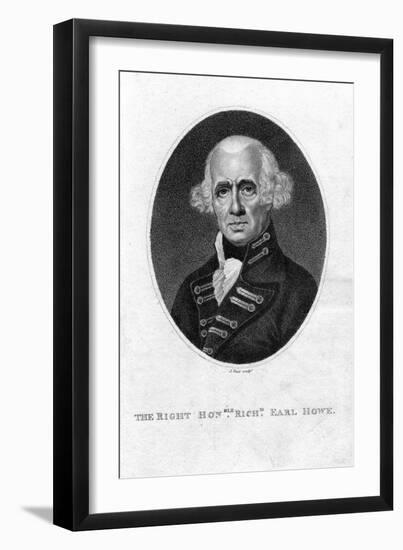 Richard Howe (1726-179), 1st Earl Howe, English Admiral, 19th Century-J Pass-Framed Giclee Print