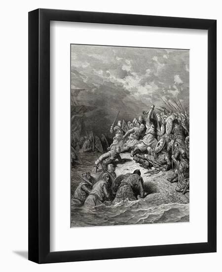 Richard I (1157-99) the Lionheart Delivering Jaffa, Illustration from 'Bibliotheque Des…-Gustave Doré-Framed Giclee Print