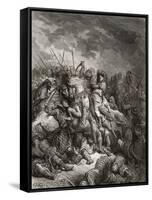 Richard I (1157-99) the Lionheart in Battle at Arsuf in 1191, Illustration from 'Bibliotheque Des…-Gustave Doré-Framed Stretched Canvas