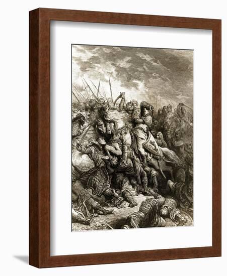 Richard I and Saladin in Battle of Acre, 1191-Gustave Doré-Framed Giclee Print