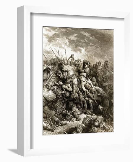 Richard I and Saladin in Battle of Acre, 1191-Gustave Doré-Framed Giclee Print