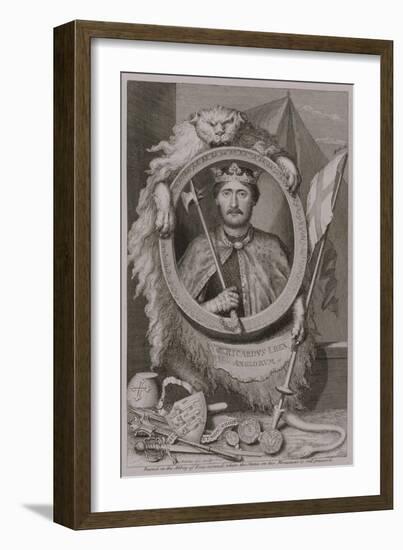 Richard I "Coeur De Lion" King of England from 1189, from His Effigy on His Monument in Fontevrault-George Vertue-Framed Giclee Print