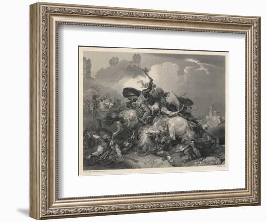 Richard I in Action in Palestine, During the Third Crusade-null-Framed Art Print
