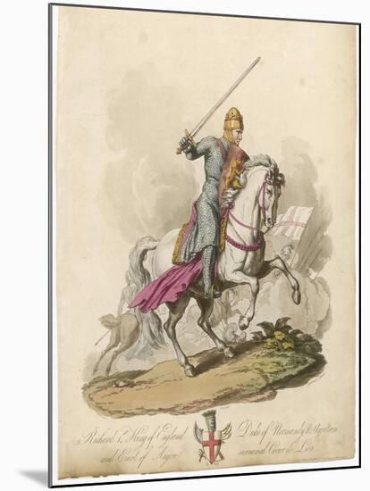 Richard I the Lionheart Depicted Riding into Battle Broadsword in Hand Armoured from Head to Foot-Charles Hamilton Smith-Mounted Art Print