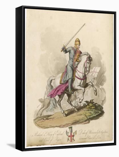 Richard I the Lionheart Depicted Riding into Battle Broadsword in Hand Armoured from Head to Foot-Charles Hamilton Smith-Framed Stretched Canvas