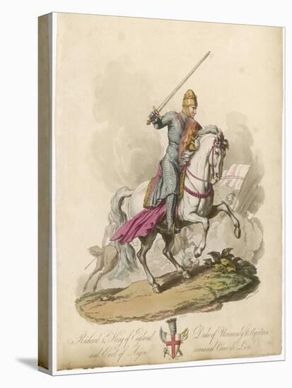 Richard I the Lionheart Depicted Riding into Battle Broadsword in Hand Armoured from Head to Foot-Charles Hamilton Smith-Stretched Canvas