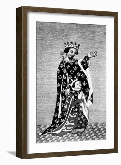 Richard II and His Father, the Black Prince, 14th Century-null-Framed Giclee Print