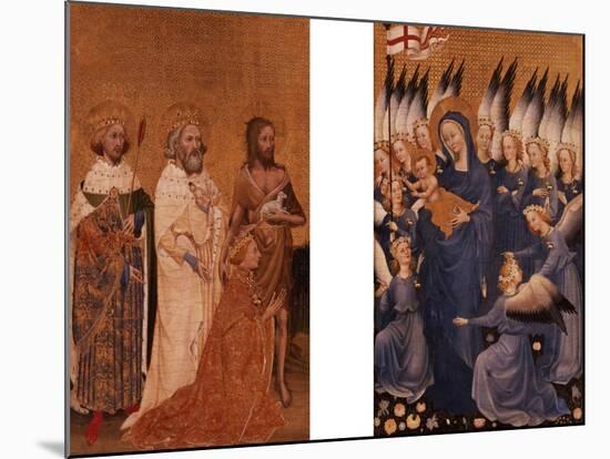 Richard II Presented to the Virgin and Child by His Patron Saint John the Baptist-Master of the Wilton Diptych-Mounted Giclee Print