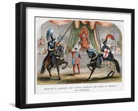 Richard II Stopping the Combat Between the Dukes of Norfolk and Hereford, 1398-null-Framed Giclee Print