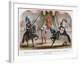 Richard II Stopping the Combat Between the Dukes of Norfolk and Hereford, 1398-null-Framed Giclee Print