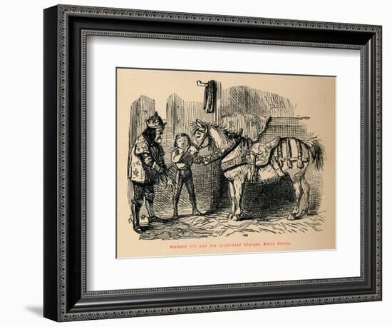 'Richard III. and his celebrated Charger, White Surrey',-John Leech-Framed Giclee Print