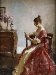 Girl Reading, 1916 (Oil on Canvas)-Richard Jack-Mounted Giclee Print