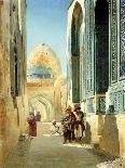 Figures in a Market before a Mosque, 1907 (Oil on Canvas)-Richard Karlovich Zommer-Framed Giclee Print