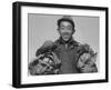 Richard Kobayashi, farmer with cabbages at Manzanar, 1943-Ansel Adams-Framed Photographic Print