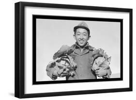 Richard Kobayashi, Framer with Cabbages-Ansel Adams-Framed Art Print