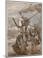 Richard Landing at Jaffa, Illustration from 'Cassell's Illustrated History of England'-English School-Mounted Giclee Print