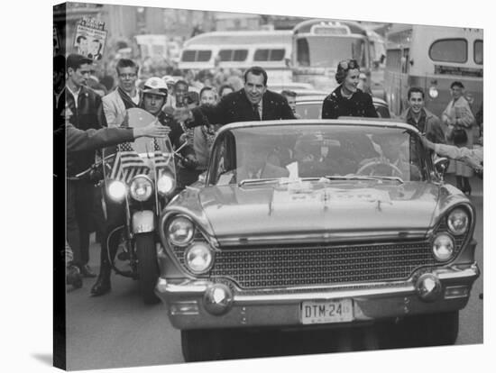 Richard M. Nixon and His Wife During the GOP Campaigning-Al Fenn-Stretched Canvas