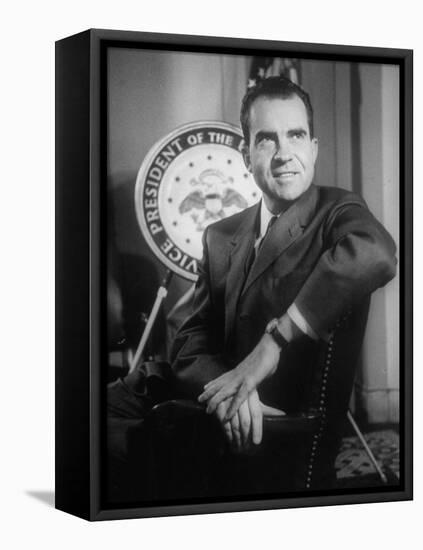 Richard M. Nixon at the White House-Hank Walker-Framed Stretched Canvas