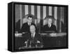 Richard M. Nixon, Sam Rayburn and Pres. Dwight D. Eisenhower During the Opening of Congress-Ed Clark-Framed Stretched Canvas