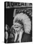 Richard M. Nixon Wearing Plains Indian Bonnet-Paul Schutzer-Stretched Canvas