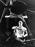 Heavyweight Boxing Contender Jerry Quarry Working Out on Punching Bag, Training at Caesar's Palace-Richard Meek-Premium Photographic Print