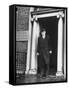 Richard Mulcahey Standing in the Doorway of the Fine Gael Headquarters-Tony Linck-Framed Stretched Canvas