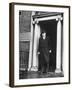 Richard Mulcahey Standing in the Doorway of the Fine Gael Headquarters-Tony Linck-Framed Premium Photographic Print