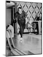 Richard Nixon Bowling at the White House Bowling Alley, 1970-null-Mounted Photo