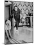 Richard Nixon Bowling at the White House Bowling Alley, 1970-null-Mounted Photo