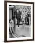 Richard Nixon Bowling at the White House Bowling Alley, 1970-null-Framed Photo