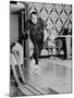 Richard Nixon Bowling at the White House Bowling Alley, 1970-null-Mounted Photo